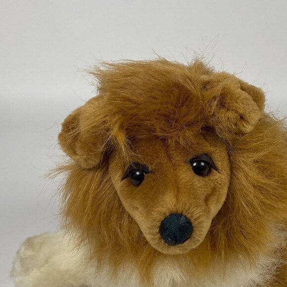 Vintage Collie Puppy Dog Stuffed Animal 1992 Fluffy Realistic A&A Plush - Picture 2 of 9